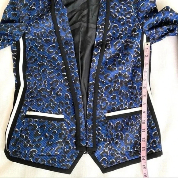 RARE BARBARA BUI MESH JACKET in BLUE LEOPARD Size M - Picture 10 of 16